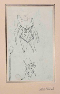 Alfred Grevin, The Magician and Fairy, Original Pencil Drawing, Late 19th-Century-ZCI-1291413