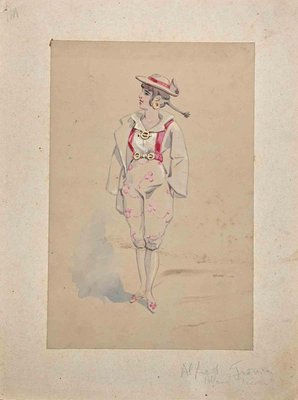 Alfred Grevin, You Girl, Original Drawing, Late-19th-Century-ZCI-1277264