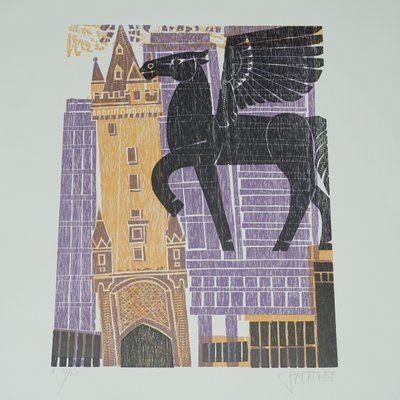 Alfred Pohl, Pegasus, Color Woodcut-RST-1231118