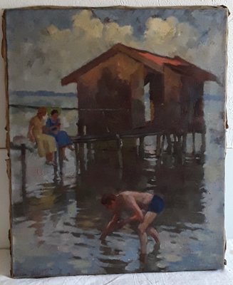 Alfred Schmidt, Am Chiemsee, Oil Painting, Munich, 1930s-HOI-980274