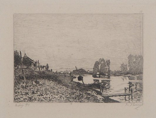 Alfred Sisley, Riverside, 1873, Engraving-KHH-1437283