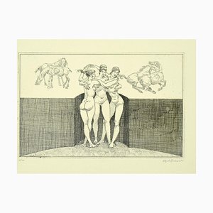 Alfredo Brasioli - Nude Women - Original Etching - Late 20th Century-ZCI-837813