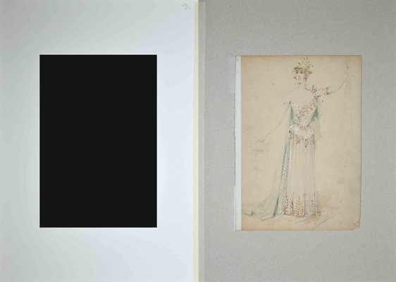 Alfredo Edel, Theatrical Costume, Original Pencil Drawing, 1895-ZCI-1379352