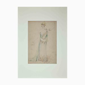 Alfredo Edel, Theatrical Costume, Original Pencil Drawing, 1895-ZCI-1379352