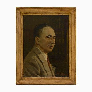 Alfredo Mahieux, Portrait, Oil on Canvas on Tablet, Framed-VHF-1097944