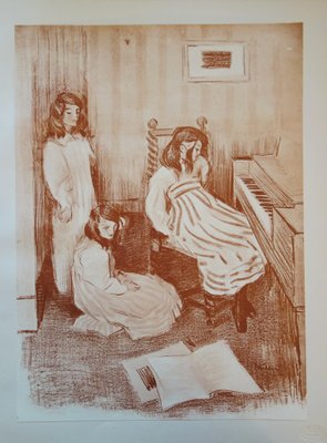 Alfredo MULLER - Bouderie, Lithographie originale signée (1897)-KHH-543545