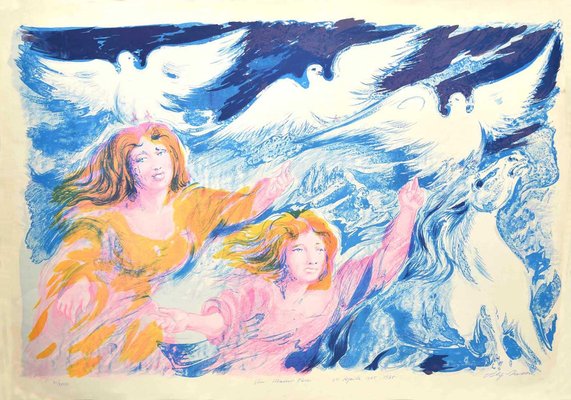 Aligi Sassu, Sirens, Lithograph, 1975-ZCI-1781548