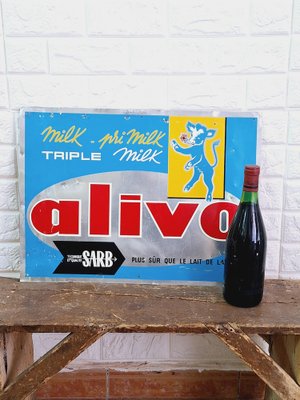 Alivo Milk Shop Advertisement Sign, 1970s-FRB-1766032