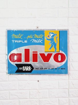 Alivo Milk Shop Advertisement Sign, 1970s-FRB-1766032