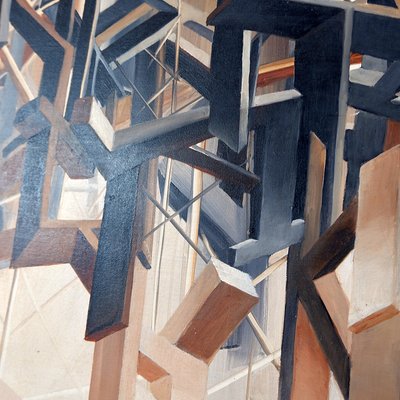 Alix Dufaux, Abstract Geometric Painting, 1967-NYF-2018821