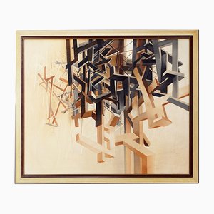 Alix Dufaux, Abstract Geometric Painting, 1967-NYF-2018821