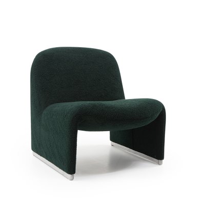 Alky Chair in Dark Green Bouclé by Giancarlo Piretti for Artifort, 1980s-TJQ-1932166