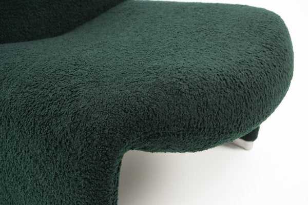 Alky Chair in Dark Green Bouclé by Giancarlo Piretti for Artifort, 1980s-TJQ-1932166