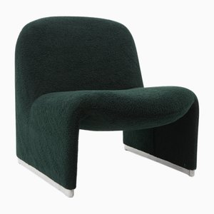 Alky Chair in Dark Green Bouclé by Giancarlo Piretti for Artifort, 1980s-TJQ-1932166