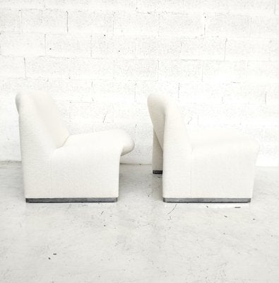 Alky Chairs in White Bouclè by Giancarlo Piretti for Anonima Castelli, 1970s, Set of 2-RNN-2000892