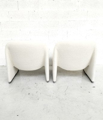 Alky Chairs in White Bouclè by Giancarlo Piretti for Anonima Castelli, 1970s, Set of 2-RNN-2000892