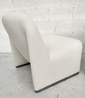 Alky Chairs in White Bouclè by Giancarlo Piretti for Anonima Castelli, 1970s, Set of 2-RNN-2000892