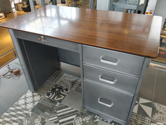 All Steel Tanker Desk from Challenger Steel Products, Brooklyn, New York, USA, 1950s-QUC-1030616