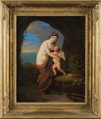 Allegorical Scene, Aphrodite and Eros - Oil on Canvas - Late 18th / Early 19th Late 18 - Early 19th Century-ZCI-756067