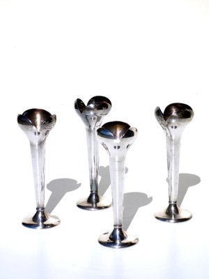 Alpacca Silver Monofiore Vases by Gio Ponti, Calderoni, 1930s, Set of 4-KGD-1804574