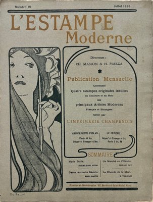 Alphonse Mucha, Cover for l'Estampe Moderne, July 1898, Lithograph-YWW-2014845