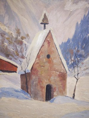 Alpine Church in Einödsbach, 1920s, Oil on Panel-BGS-1077926