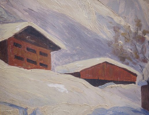 Alpine Church in Einödsbach, 1920s, Oil on Panel-BGS-1077926