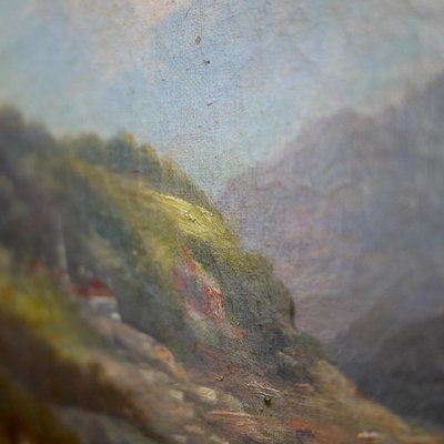 Alpine Landscape with Stream, 19th-Century, Oil on Canvas, Framed-BGS-1077892