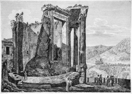 Altra Veduta del Tempio della Sibilla... - Original Etching by L. Rossini - 1826 1826-ZCI-760301