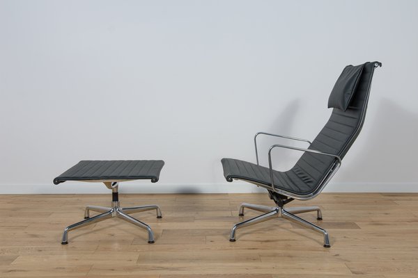 Alu Group Ea124 & Ea125 Lounge Chair & Ottoman by Charles & Ray Eames for Vitra, 1980s, Set of 2-NIT-1780044