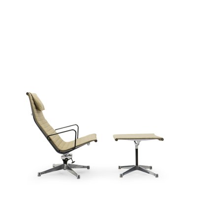 Alu Lounge Chair and Footstool by Eames for Herman Miller, 1970s, Set of 2-TJQ-1219548