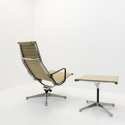 Alu Lounge Chair and Footstool by Eames for Herman Miller, 1970s, Set of 2-TJQ-1219548