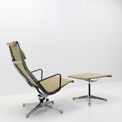 Alu Lounge Chair and Footstool by Eames for Herman Miller, 1970s, Set of 2-TJQ-1219548