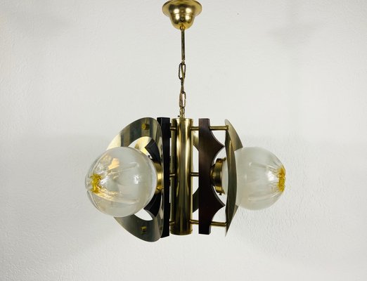 Aluminium and Murano Glass Ceiling Light from Mazegga, Italy, 1970s-PUK-826193