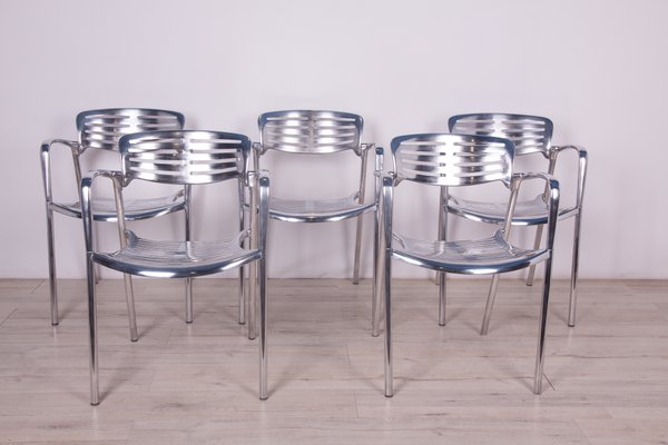 Aluminium Stackable Chairs by Jorge Pensi for Amat 3, 1980s-NIT-1057234