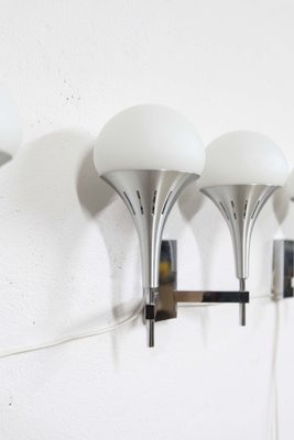 Aluminum 2 Single and 1 Double Wall Light by Gaetano Sciolari, 1960s, Set of 3-VQY-1707100