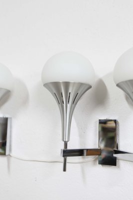 Aluminum 2 Single and 1 Double Wall Light by Gaetano Sciolari, 1960s, Set of 3-VQY-1707100