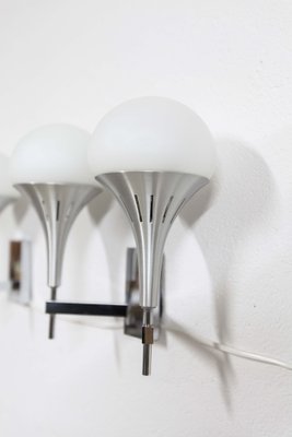 Aluminum 2 Single and 1 Double Wall Light by Gaetano Sciolari, 1960s, Set of 3-VQY-1707100