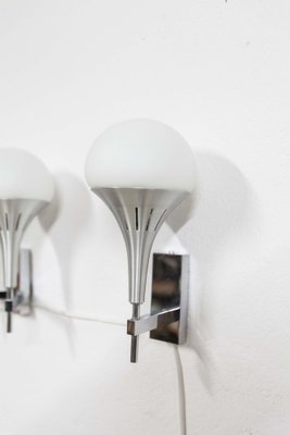 Aluminum 2 Single and 1 Double Wall Light by Gaetano Sciolari, 1960s, Set of 3-VQY-1707100