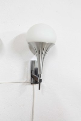 Aluminum 2 Single and 1 Double Wall Light by Gaetano Sciolari, 1960s, Set of 3-VQY-1707100