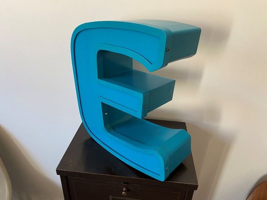 Aluminum and Acrylic Glass Letter E, 1970s-ZYJ-822001