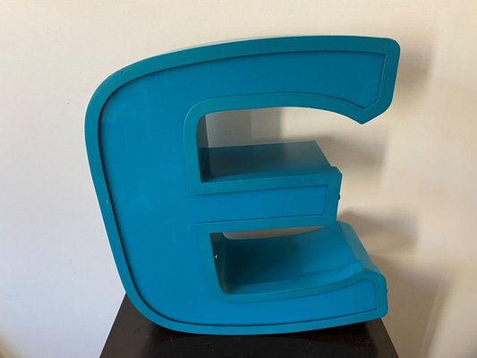 Aluminum and Acrylic Glass Letter E, 1970s-ZYJ-822001