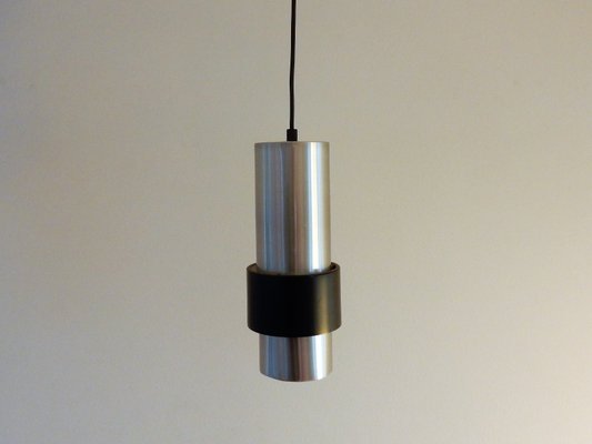 Aluminum and Black Pendant Lamps, Set of 3-NV-827397