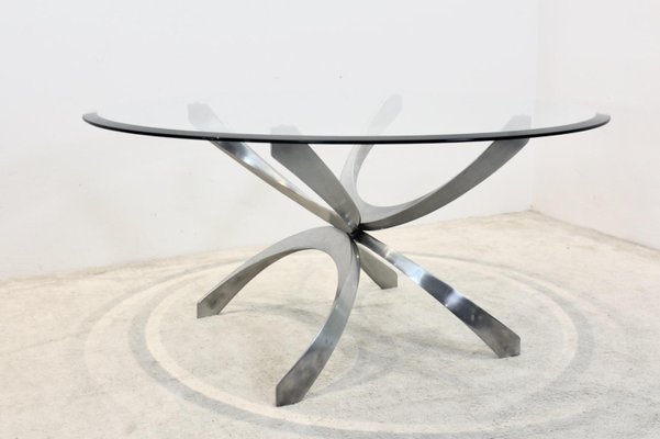 Aluminum and Glass Coffee Table by Knut Hesterberg for Ronald Schmitt-MO-865509