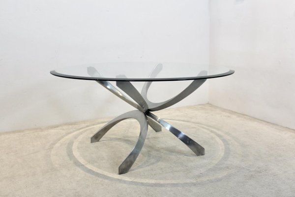 Aluminum and Glass Coffee Table by Knut Hesterberg for Ronald Schmitt-MO-865509