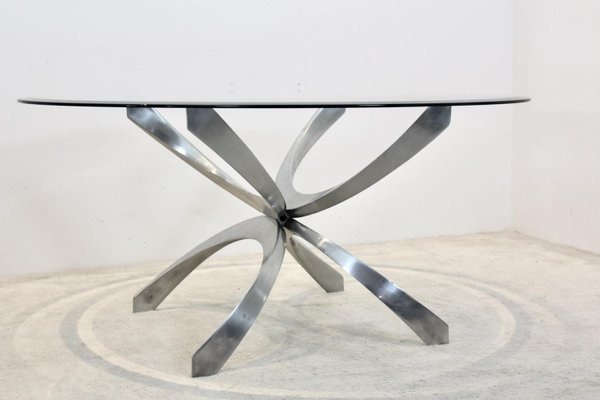 Aluminum and Glass Coffee Table by Knut Hesterberg for Ronald Schmitt-MO-865509