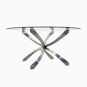 Aluminum and Glass Coffee Table by Knut Hesterberg for Ronald Schmitt-MO-865509