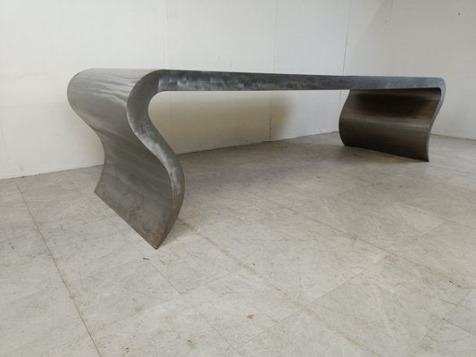 Aluminum and Wooden Dining Table, 1990s-IRH-1768596