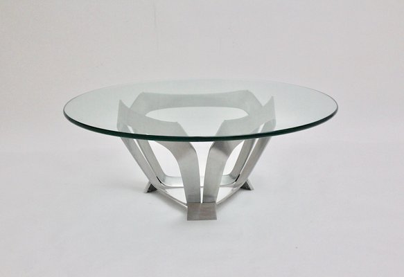 Aluminum Clear Glass Coffee Table from Knut Hesterberg, 1960s-NB-1140157