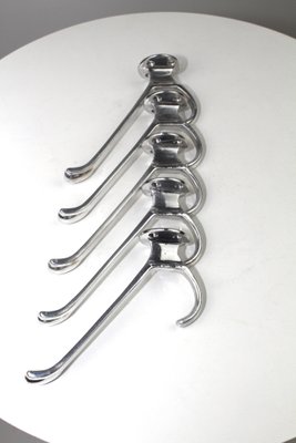 Aluminum Clothes Hooks, 1950s, Set of 5-ZWH-657434